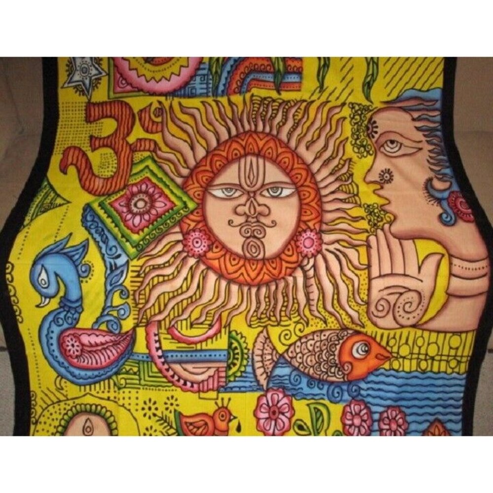 New Large Mexicali Sun God Southwest Tapestry Room Decor Wall Hanging Coverlet - Picture 2 of 5